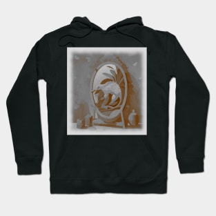 AI generated Pangolin inside mirror Hoodie